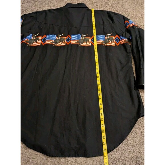 Cumberland Outfitters USA Patriotic Rodeo Western Snap Button Shirt Men's 2XL - Picture 7 of 8